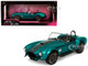 Shelby Cobra 427 MKII Teal Metallic with Gray Stripes Pink Slips Series 1/18 Diecast Model Car Jada 36467