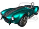 Shelby Cobra 427 MKII Teal Metallic with Gray Stripes Pink Slips Series 1/18 Diecast Model Car Jada 36467
