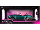Shelby Cobra 427 MKII Teal Metallic with Gray Stripes Pink Slips Series 1/18 Diecast Model Car Jada 36467