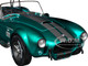 Shelby Cobra 427 MKII Teal Metallic with Gray Stripes Pink Slips Series 1/18 Diecast Model Car Jada 36467