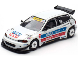 Pandem Civic EG6 RHD Right Hand Drive White with Stripes and Graphics VDX Tokyo Auto Salon Hong Kong 2025 Special Edition 1/64 Diecast Model Car Pop Race PR640457