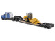 Kenworth T880 Tractor Blue Metallic with Lowboy Trailer and CAT Padfoot Roller Yellow 1/87 (HO) Diecast Model Diecast Masters 84424 Kenworth T880 Tractor Blue Metallic with Lowboy Trailer and CAT Padfoot Roller Yellow 1/87 (HO) Diecast Model Diecast Masters 84424