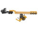 Kenworth T880 Tractor Black with Lowboy Trailer and CAT Roller Yellow 1/87 (HO) Diecast Model Diecast Masters 84425