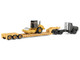 Kenworth T880 Tractor Black with Lowboy Trailer and CAT Roller Yellow 1/87 (HO) Diecast Model Diecast Masters 84425