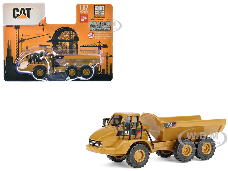 CAT Caterpillar 730 Articulated Truck Yellow 1/87 (HO) Diecast Model Diecast Masters 84552CS