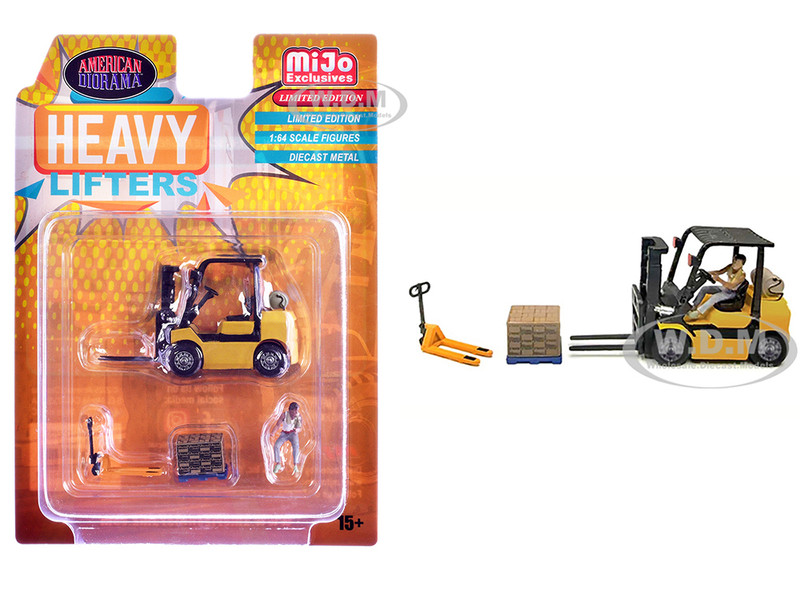 Heavy Lifters 4 piece Diecast Set Limited Edition for 1/64 Scale Models American Diorama AD-2431MJ