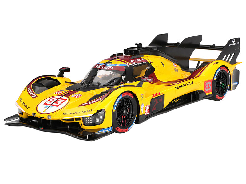 Ferrari 499P #83 Phil Hanson Robert Kubica Yifei Ye AF Corse 2nd Place WEC Qatar 1812 km 2025 Competition Series 1/18 Model Car BBR CS18007