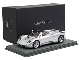 Pagani Zonda C12 Silver Metallic VIN 001 20th Anniversary Restoration with DISPLAY CASE Limited Edition to 199 pieces Worldwide 1/18 Model Car BBR P18170A