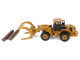 CAT Caterpillar 950G Wheel Loader Yellow with Log Fork and Wood Log Accessories 1/87 (HO) Diecast Model Diecast Masters 84661CS