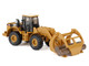 CAT Caterpillar 950G Wheel Loader Yellow with Log Fork and Wood Log Accessories 1/87 (HO) Diecast Model Diecast Masters 84661CS