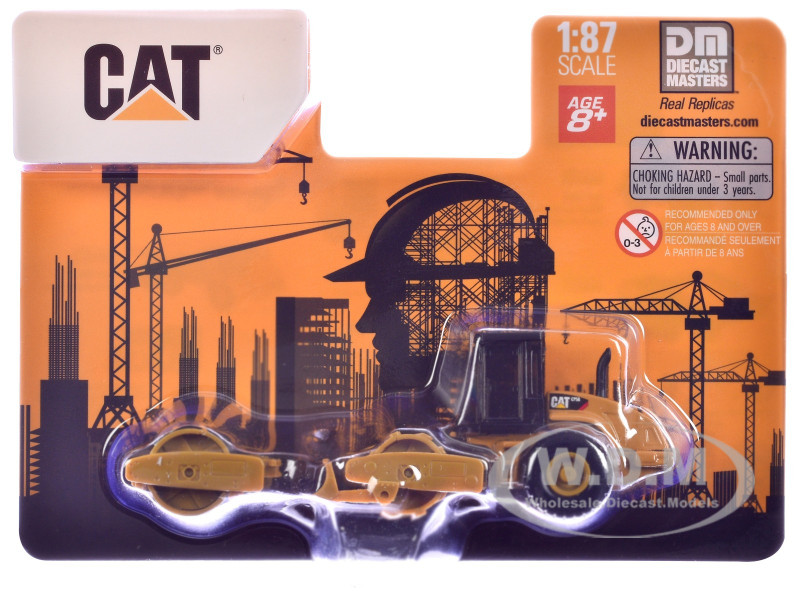 CAT Caterpillar CS56 Roller with Interchangeable Front Attachment Yellow 1/87 (HO) Diecast Model Diecast Masters 84662CS