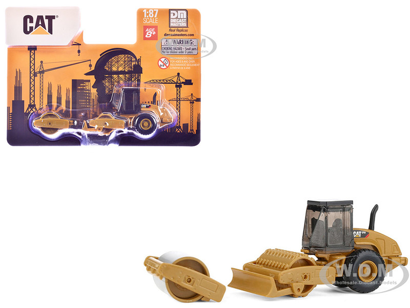 CAT Caterpillar CS56 Roller with Interchangeable Front Attachment Yellow 1/87 (HO) Diecast Model Diecast Masters 84662CS