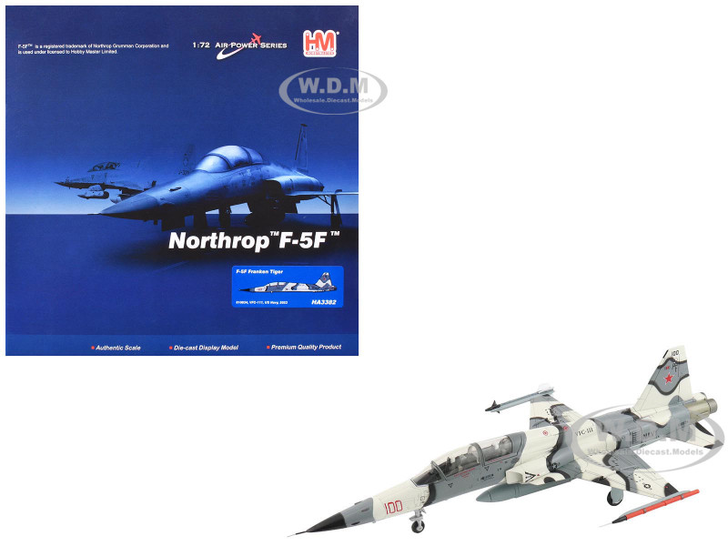 Northrop F 5F Tiger II Aircraft 810834 Franken Tiger VFC 111 Sundowners 2023 United States Navy Air Power Series 1/72 Diecast Model Hobby Master HA3382
