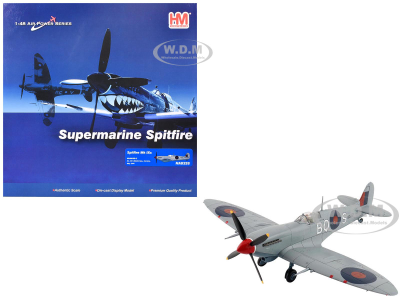 Supermarine Spitfire Mk IXc Fighter Aircraft MA466 BQ S No. 451 Squadron Corsica 1944 Royal Australian Air Force Air Power Series 1/48 Diecast Model Hobby Master HA8328