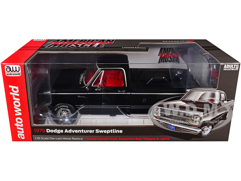 1979 Dodge Adventurer Sweptline Pickup Truck Black with Red