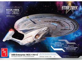 Skill 2 Model Kit U S S Enterprise NCC 1701 E Space Ship Star Trek First Contact 1996 Movie 1/1400 Scale Model AMT AMT1405M