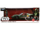 2005 Ford GT Green Weathered with Graphics and Boba Fett Figure Star Wars Franchise Hollywood Rides Series 1/24 Diecast Model Car Jada 36909