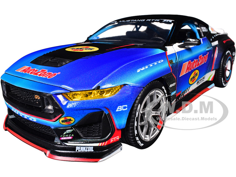 Ford Mustang RTR #130 James Deane AutoZone Formula Drift PRO Championship 2025 with Lights RTR Vehicles Series 1/24 Diecast Model Car Jada 37244