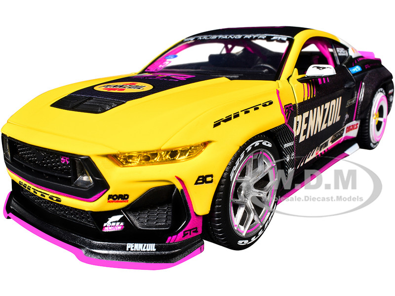 Ford Mustang RTR #213 Ben Hobson Pennzoil Formula Drift PRO Championship 2025 with Lights RTR Vehicles Series 1/24 Diecast Model Car Jada 37245