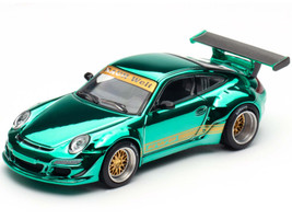 997 RWB Spectraflame Teal with Gold Stripes Tokyo Auto Salon Hong Kong 2025 1/64 Diecast Model Car Pop Race PR640224