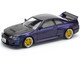 Skyline GT R R33 RHD Right Hand Drive Midnight Purple Metallic with Carbon Hood 1/64 Diecast Model Car Pop Race PR640256