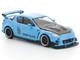 Mazda RX8 RE Amemiya Widebody RHD Right Hand Drive Light Blue with Carbon Hood 1/64 Diecast Model Car Pop Race PR640270