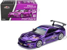 Toyota Supra Top Secret GT300 RHD Right Hand Drive Purple Chrome Tokyo Auto Salon Hong Kong 2025 1/64 Diecast Model Car Pop Race PR640458