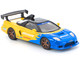 Honda NSX R GT RHD Right Hand Drive Spoon Sports Blue and Yellow with Black Top 1/64 Diecast Model Car Pop Race PR640310