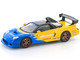 Honda NSX R GT RHD Right Hand Drive Spoon Sports Blue and Yellow with Black Top 1/64 Diecast Model Car Pop Race PR640310