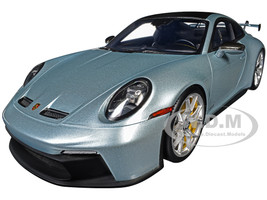 2022 Porsche 911 992 GT3 Azzuro Thetys Metallic with Black Top with Acrylic Display Case 1/18 Model Car Schuco 18U00111