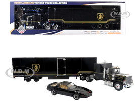 1980 GMC General Truck with Box Trailer Black with Gold Stripes and 1982 Pontiac Firebird Trans Am Black Knight Set North American Vintage Truck Collection Limited Edition to 252 pieces Worldwide 1/43 Diecast Model Iconic Replicas 43-0639