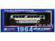 1964 MCI MC 5A Coach Bus Greyhound Golden Anniversary Silver with Blue and Gold Stripes Vintage Bus & Motorcoach Collection Limited Edition to 504 pieces Worldwide 1/87 (HO) Diecast Model Iconic Replicas 87-0625