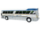 1964 MCI MC 5A Coach Bus Greyhound Golden Anniversary Silver with Blue and Gold Stripes Vintage Bus & Motorcoach Collection Limited Edition to 504 pieces Worldwide 1/87 (HO) Diecast Model Iconic Replicas 87-0625