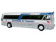 1964 MCI MC 5A Coach Bus Continental Air Transport Silver with Blue Stripes Vintage Bus & Motorcoach Collection Limited Edition to 504 pieces Worldwide 1/87 (HO) Diecast Model Iconic Replicas 87-0627
