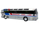 1964 MCI MC 5A Coach Bus Brewster Gray Line Silver with Blue and Red Stripes Vintage Bus & Motorcoach Collection Limited Edition to 504 pieces Worldwide 1/87 (HO) Diecast Model Iconic Replicas 87-0628