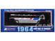 1964 MCI MC 5A Coach Bus Brewster Gray Line Silver with Blue and Red Stripes Vintage Bus & Motorcoach Collection Limited Edition to 504 pieces Worldwide 1/87 (HO) Diecast Model Iconic Replicas 87-0628