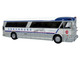 1964 MCI MC 5A Coach Bus Greyhound Canada White with Blue Stripes Vintage Bus & Motorcoach Collection Limited Edition to 504 pieces Worldwide 1/87 (HO) Diecast Model Iconic Replicas 87-0629