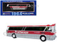 1964 MCI MC 5A Coach Bus Trailways Chicago White with Red Stripes Vintage Bus & Motorcoach Collection Limited Edition to 504 pieces Worldwide 1/87 (HO) Diecast Model Iconic Replicas 87-0630