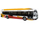 Nova Bus LFSH Hybrid Transit Bus MTA Maryland White with Red and Yellow Graphics The Bus & Motorcoach Collection Limited Edition to 504 pieces Worldwide 1/87 (HO) Diecast Model Iconic Replicas 87-0634