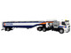 Volvo FM500 with Esterer Aviation Refueling Tanker Truck Gulf Aviation White with Blue Stripes Limited Edition 1/87 (HO) Diecast Model Iconic Replicas 87-0638