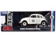 Volkswagen Beetle #53 Herbie White with Stripes The Love Bug 1968 Movie with Extra Wheels 1/24 Diecast Model Car Jada 37584