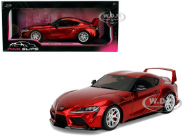 Toyota GR Supra Red Metallic Pink Slips Series 1/18 Diecast Model Car Jada 36468