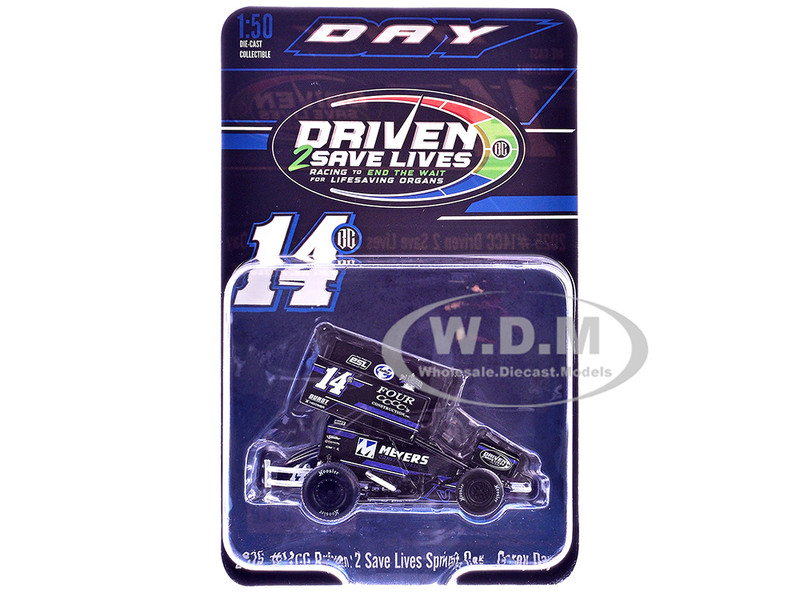 Winged Sprint Car #14CC Corey Day Blue Version Driven 2 Save Lives Jason Meyers Racing 2025 1/50 Diecast Model Car ACME A5025012