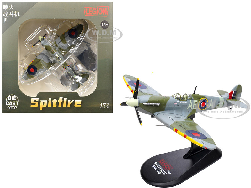 Supermarine Spitfire Mk Vb Fighter Aircraft EP120 Flight Lieutenant James Jeff Northcott No 402 City of Winnipeg Squadron 1943 1944 Royal Canadian Air Force 1/72 Diecast Model Airplane Legion LEG-14618LB