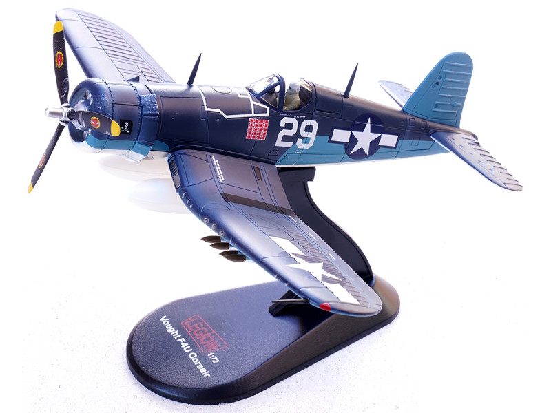 Vought F4U 1A Corsair Fighter Aircraft Ace Ira Kepford VF 17 Jolly Rogers Bougainville Solomon Islands 1944 United States Navy 1/72 Diecast Model Airplane Legion LEG-14619LH