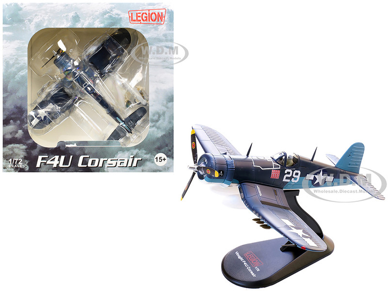 Vought F4U 1A Corsair Fighter Aircraft Ace Ira Kepford VF 17 Jolly Rogers Bougainville Solomon Islands 1944 United States Navy 1/72 Diecast Model Airplane Legion LEG-14619LH