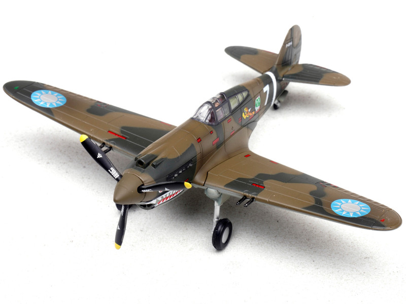 Curtiss P 40B C Warhawk Fighter Aircraft White 7 1st Squadron Flying Tigers Chinese Air Force 1942 1st American Volunteer Group 1/72 Diecast Model Airplane Legion LEG-14623LA