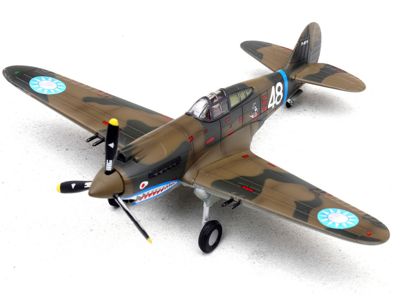 Curtiss P 40B C Warhawk Fighter Aircraft White 48 David Lee Tex Hill 2nd Squadron Panda Bears Chinese Air Force, Burma 1942 1st American Volunteer Group 1/72 Diecast Model Airplane Legion LEG-14623LC