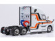 2018 Freightliner Cascadia Truck Tractor White with Black and Orange Stripes 1/64 Diecast Model IXO Models 64TR013A