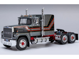 1978 Ford LTL 9000 Truck Tractor Gray Metallic with Red and Black Stripes 1/43 Diecast Model IXO Models TR22222